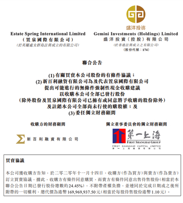 擬重組盛洋投資股權(quán)!遠(yuǎn)洋集團(tuán)以1.7億港元引入專業(yè)投資人